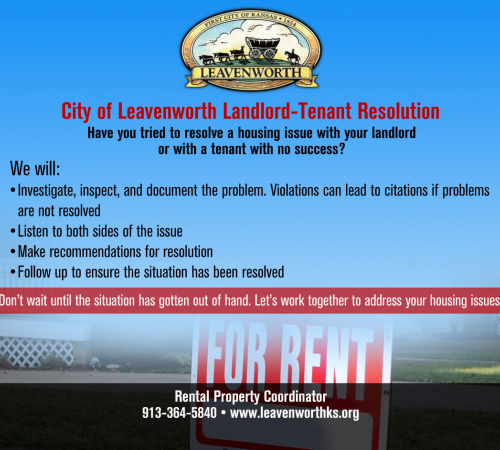 City of Leavenworth Landlord-Tenant Resolution call 913-364-5840