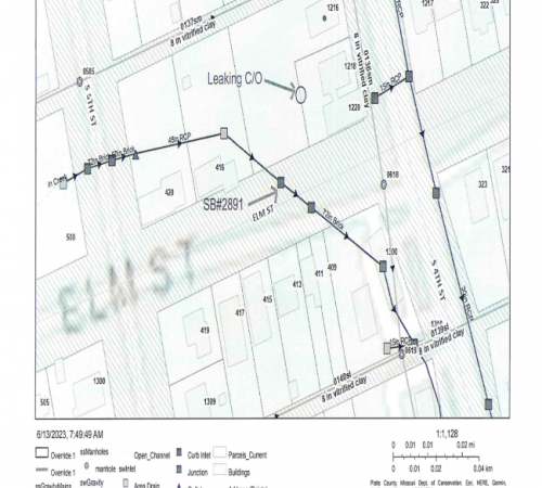 map of affected area