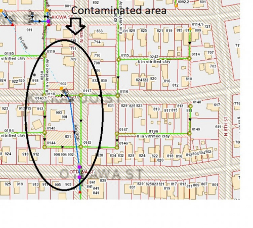 Sewer overflow area map