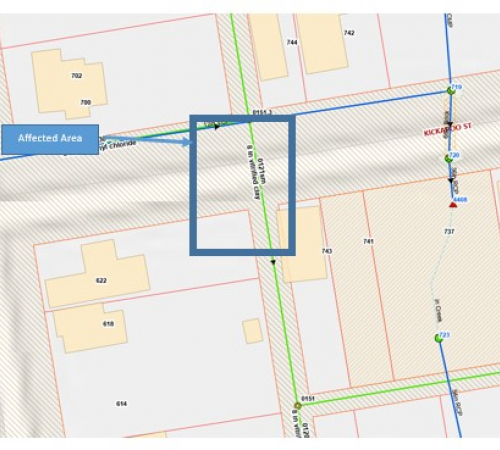 map of affected area