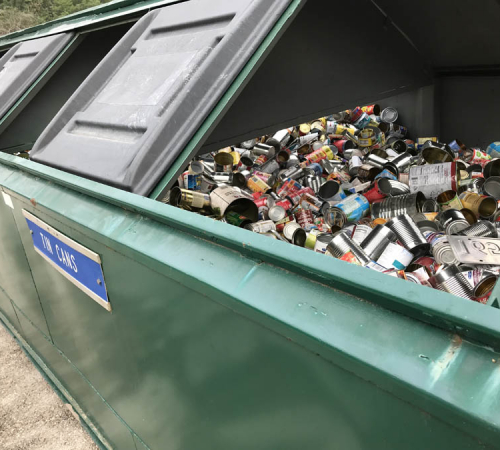 Cans at the Recycling Center