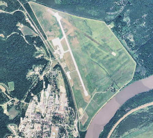 Overhead satellite photo of Sherman Army Air Field