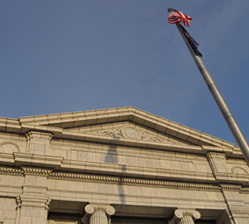 flag at city hall