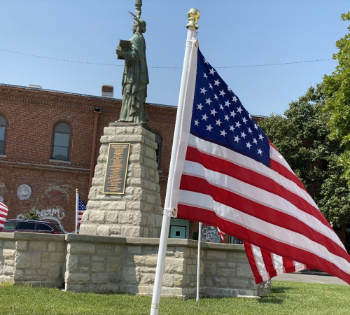 American flag at City Hall