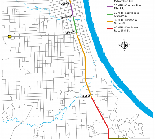 map shows speed limit changes