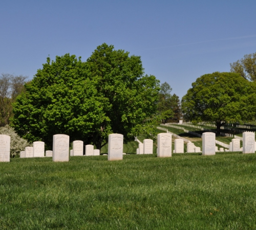 Grave stones at Leavenworth National Cemetery