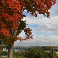 fall color along the Missouri River in Leavenworth
