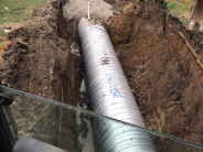 New storm water pipe placed in ground