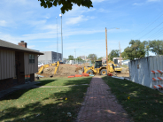 Street view of excavation at 2nd & Chestnut