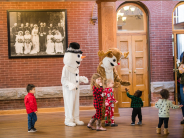 Snowman and Reindeer with Kids at Breakfast with Santa