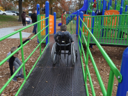 Cody Park's playground equipment installed in 2018 has wheelchair ramps.