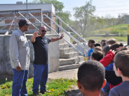 Schoolchildren tour Water Pollution Control plant