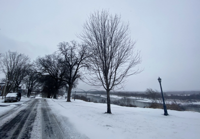 snowy road in winter