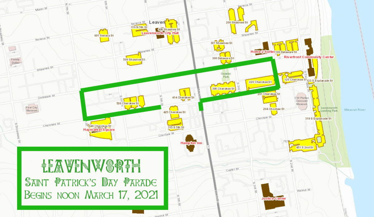 Saint Patricks Day Parade route