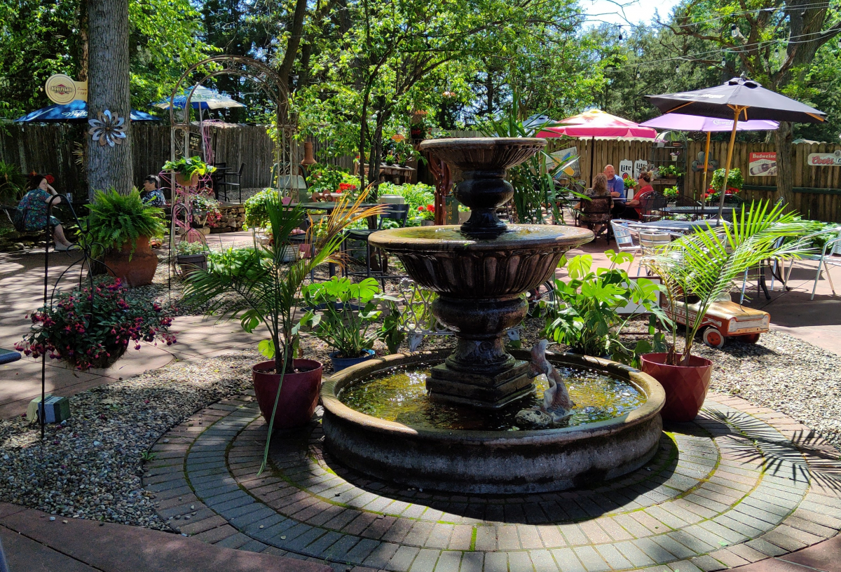 The shady courtyard at The Suburban The Suburban